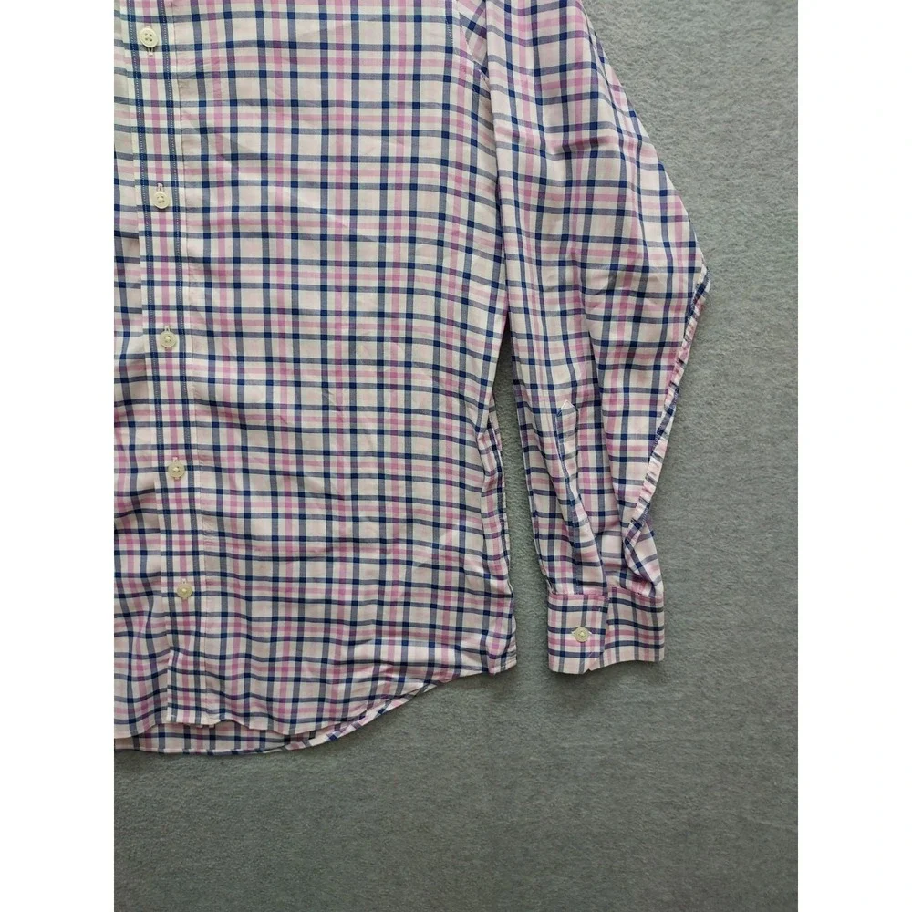 Banana Republic Men Shirt M Multicolor Plaid Button Down Long Sleeve Logo Casual